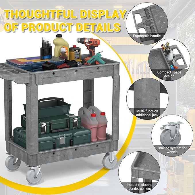 Heavy Duty Plastic Utility Cart - Image 5
