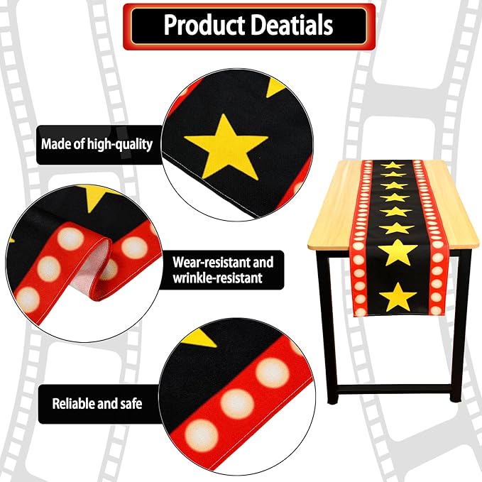 13 x 72 Inch Movie Night Table Runner - Image 4