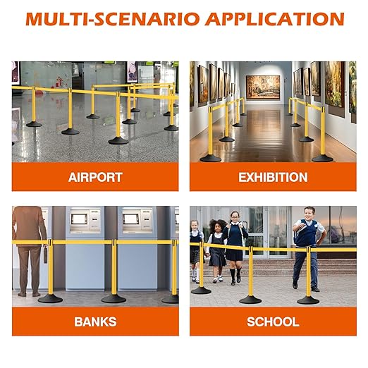 6 Pack Yellow Crowd Control Stanchions - Image 7
