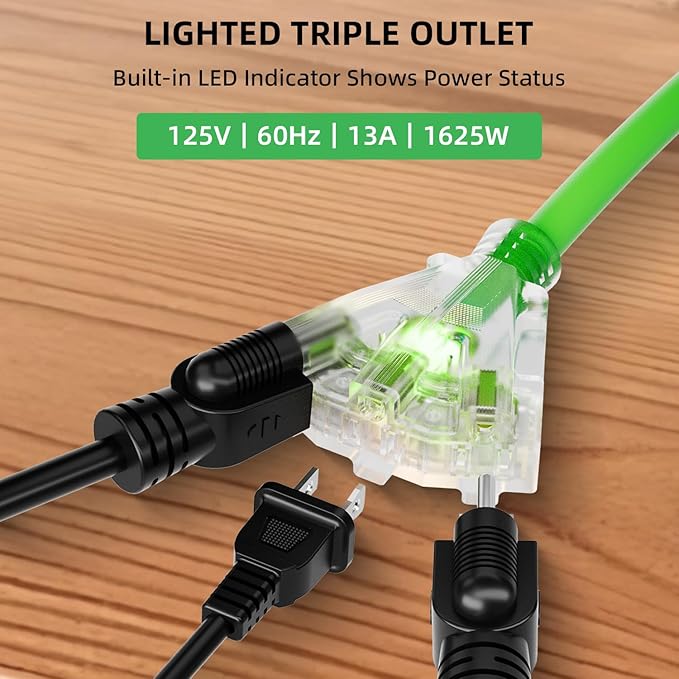 80FT Retractable Extension Cord Reel, 14 AWG/3C SJTOW Heavy Duty Power Cord - Image 7