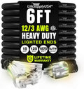 6ft Outdoor/Indoor Extension Cord 3-Outlet 12/3 Gauge Extra Heavy Duty ETL by LifeSupplyUSA