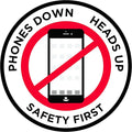 "Phones Down Heads Up" Safety Sign by GraphicalWarehouse