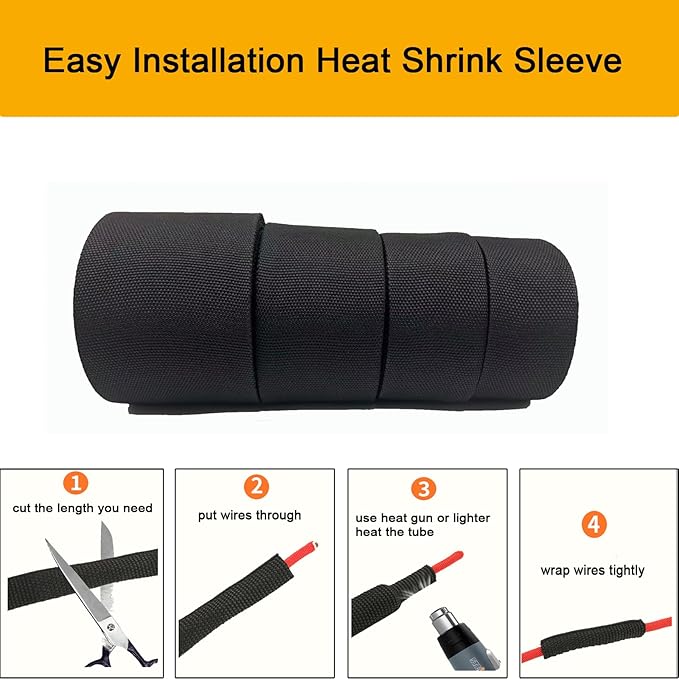Heat Shrink Braided Sleeving 2:1 Shrinkable Fabric Cable Sheathing Wire Tubing - Image 6