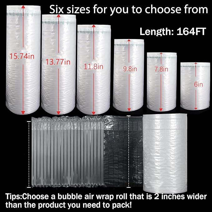 Inflatable Bubble Wrap, 7.87inch*164ft Air Pillows - Image 2