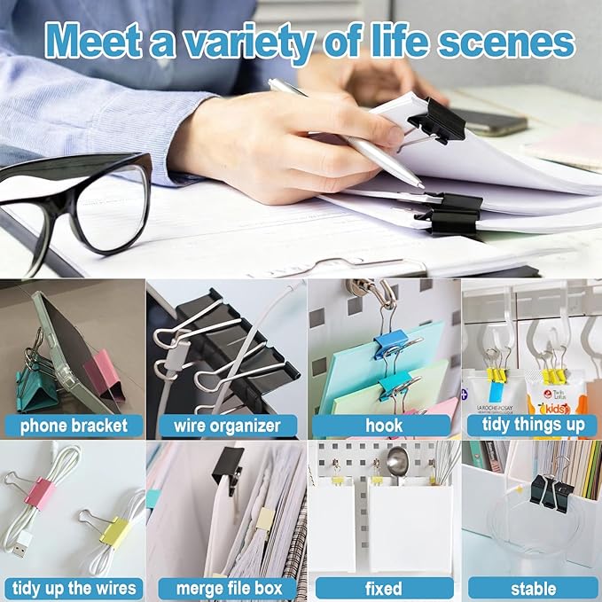 3 Inch Extra Large Binder Clips, Heavy Duty Paper Clamps, Big Metal Paper Clips - Image 3