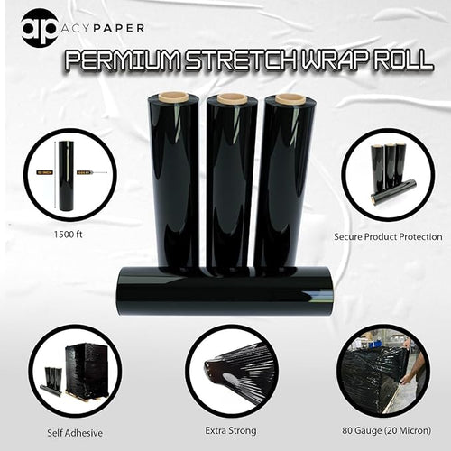 18" Black Stretch Wrap - Image 2
