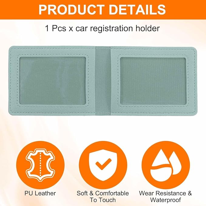 HARFINGTON Car Registration and Insurance Holder PU Leather Vehicle Glove Box - Image 3