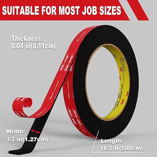 Double Sided Tape Heavy Duty 1/2 inch * 16.5FT，Double Sided mounting Tape - Image 2