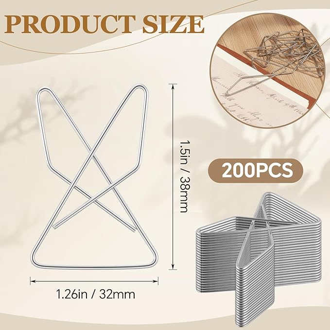 200 Pcs Ideal Paper Clamps Butterfly Clips Large Mental Butterfly Wire 1.5 x - Image 2