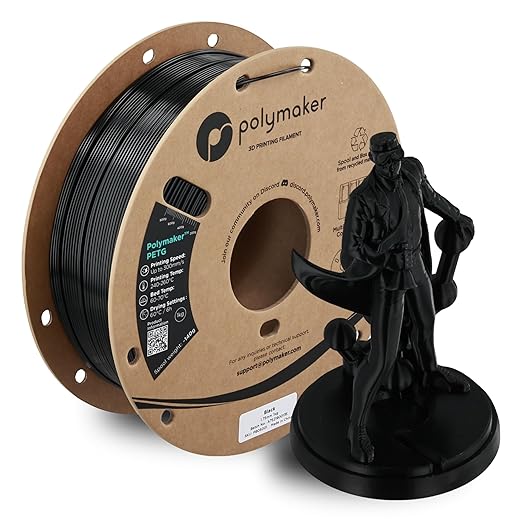 Polymaker PETG Black 3D Printer Filament 1.75mm 1kg, High Speed PETG up to by Polymaker