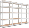 HOMEDANT 5 Tier Laminated White Boltless Metal Shelving Unit Adjustable Garage by TheBestOrganizingSolution