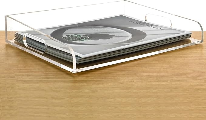 Clear Acrylic Paper Trays, Desk File Organizer, A4 Paper Holder, Low-Profile by AIMOLLYACRYLICSTORAGE