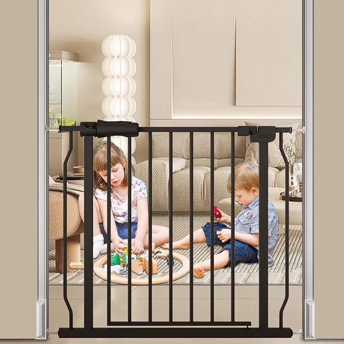 Baby Gate for Stairs 29.13"-33.86" Wide Dog Gates for Doorways Pressure Mounted by COSENDBABYGATE
