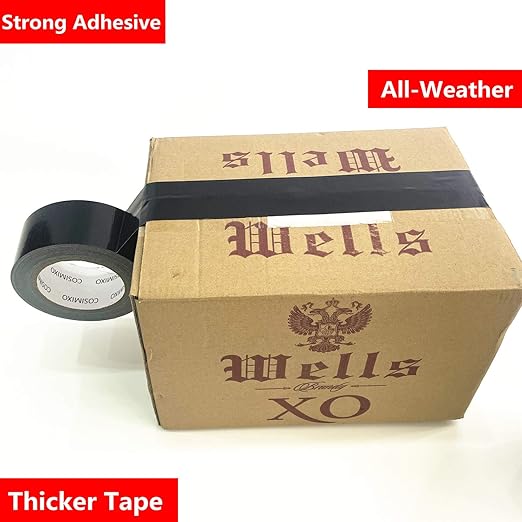 COSIMIXO 5-Pack Black Heavy Duty Duct Tape, 2 inches x 30 Yards, No Residue - Image 2
