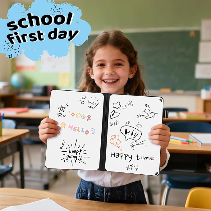 A5 Portable White Board Dry Erase, 8.4 x 6 inch Double Sided Folding Whiteboards - Image 4