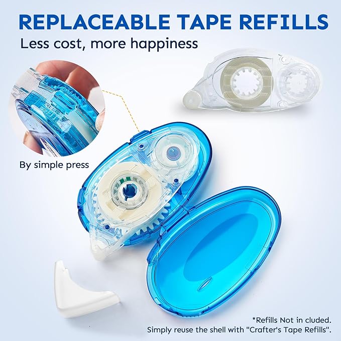 4 Pack Double Sided Tape Roller, 8mm x 315 Inch Permanent Adhesive Scrapbook - Image 7