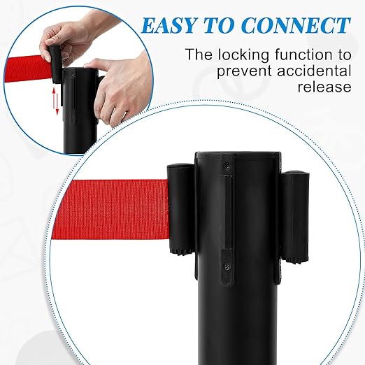 Therwen 6 Pcs Double Retractable Belt Barrier - Image 5