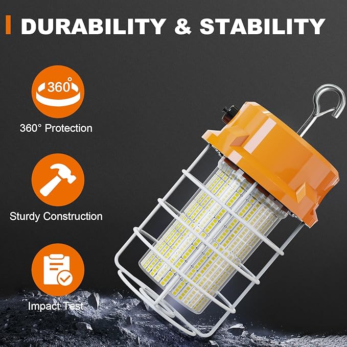 100W LED Temporary Work Light 15000lm Construction Lights 5000K Temp Light - Image 5