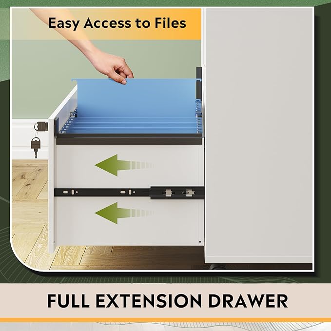 DEVAISE File Cabinet with Charging Station, 1-Drawer Lateral File Cabinets with - Image 6