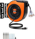 65FT Retractable Extension Cord Reel, 12AWG/3C SJTOW Heavy Duty Power Cord by treewell
