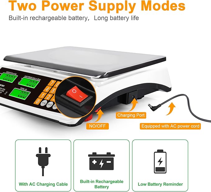 Price Computing Scale 88lb/40kg Commercial Food Scale - Image 5