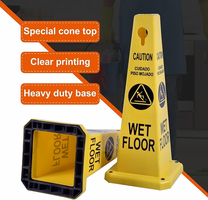 26.5" Caution Cones, 4-Sided Visible Safety Signs - Image 3