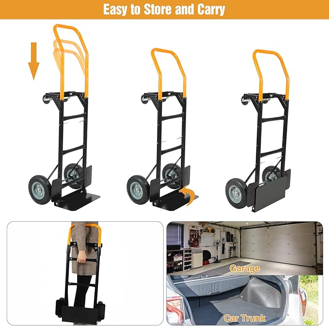 RedSwing 2 in 1 Convertible Hand Truck, Portable Utility Dolly Cart - Image 8