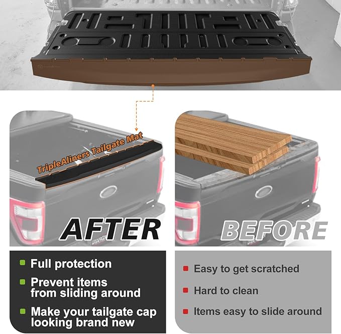 TripleAliners Compatible with Ford F-150 F150 2021-2025 2026 Tailgate Mat with - Image 4