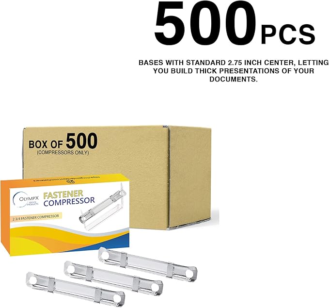 OLYMPX 500 Pcs of Prong Paper Fastener Compressors - Image 2