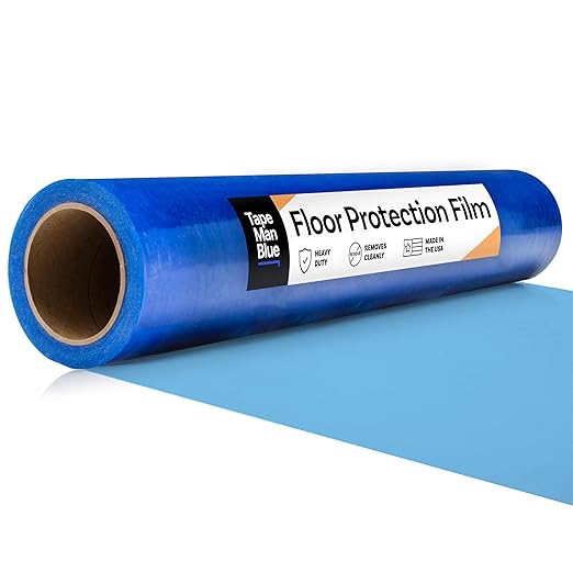 Floor Protection Film, 24 inch x 200' roll, Made in USA, Temporary Covering by TapeManBlue