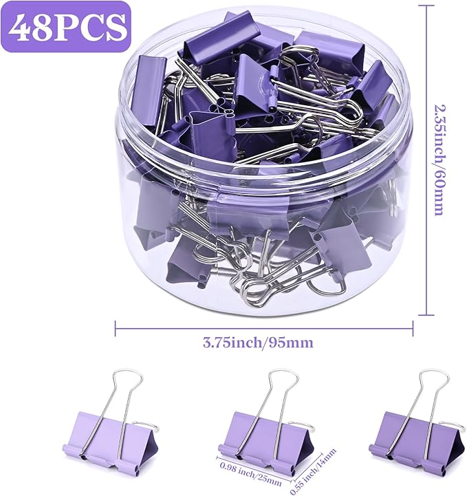 Temiary Aesthetic Binder Clips, Binding Paperwork Clamps - Image 2