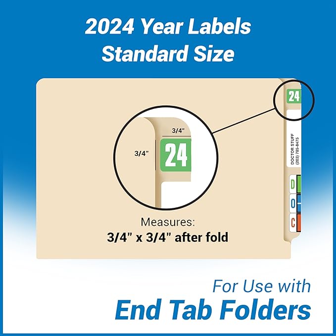 2024 Year Labels, Doctor Stuff 2024 Chart Stickers, Light Green Color Coded - Image 4