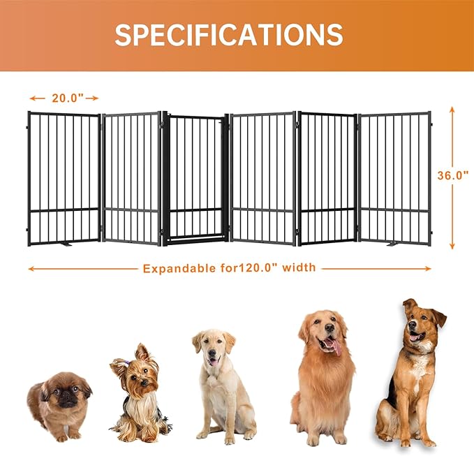 Full Metal Freestanding Dog Gate - Image 4