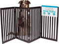 INTERNET'S BEST Dog Gate Indoor Freestanding Pet Barrier, Folding Wood Dog Fence by BIRDROCKHOME