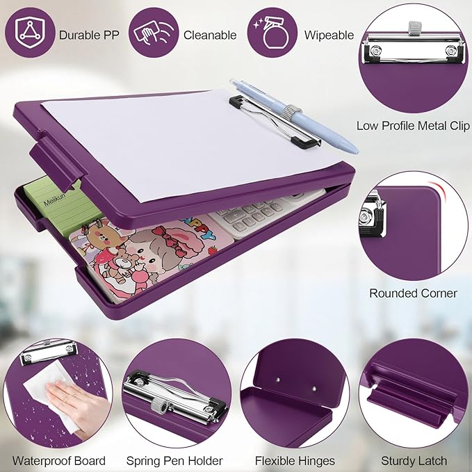 Small Clipboard with Storage, A5 Clipboards with Pen Holder, Half Letter Clip - Image 5
