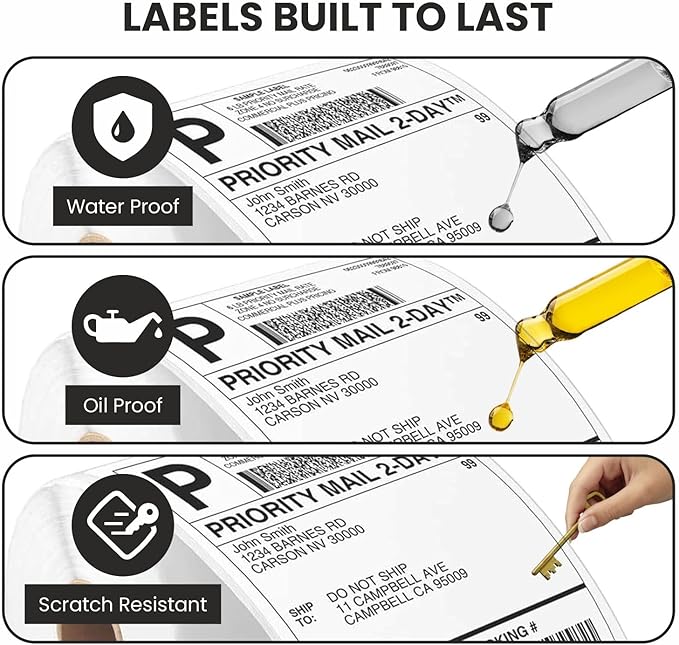 CEPRICO - 4”x 6” Direct Thermal Shipping Labels - 1 Roll - Waterproof - Image 3