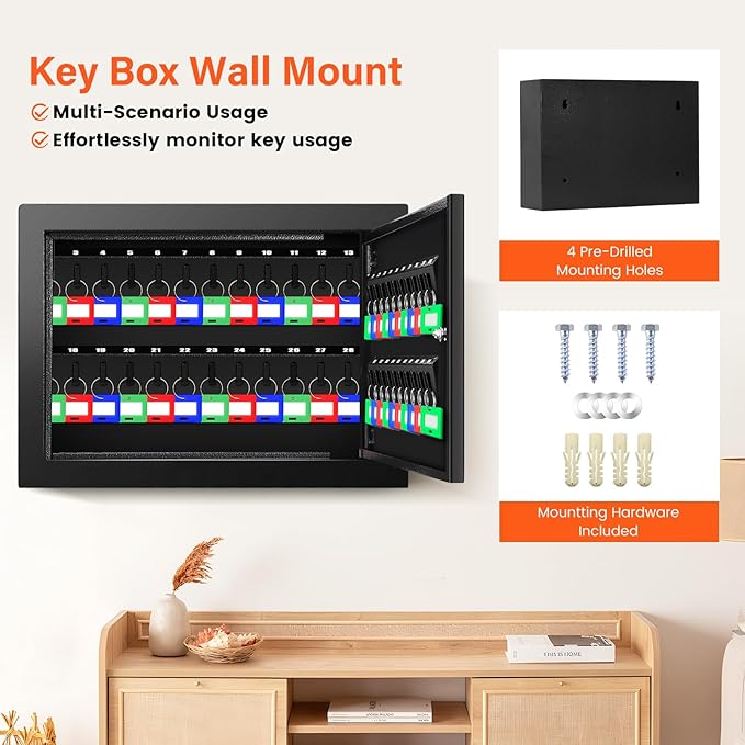 50 Keys Key Cabinet, Anti-Theft Key Lock Box - Image 8