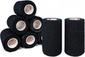 Black- Self Adhesive Cohesive Bandage Wrap, Self Adherant Non-Woven Wrap Rolls by CARBOU