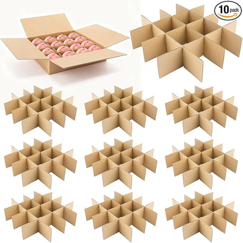 10 Set Moving Box Divider Kits, Short Cardboard Packing Dividers by Aemygo
