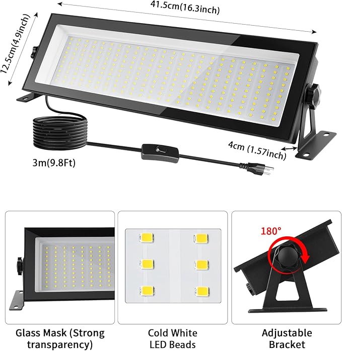 FastDeng LED Shop Light, 150W 18000lm 5000K Daylight LED Garage Light, IP66 - Image 3