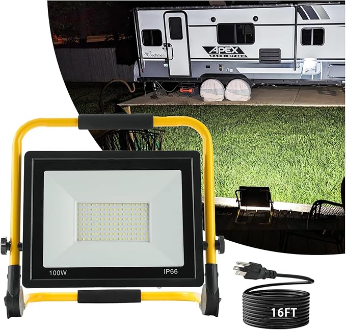 Waterproof Portable Flood Light 100W 10000 LM LED Work Light by DARKGLORY