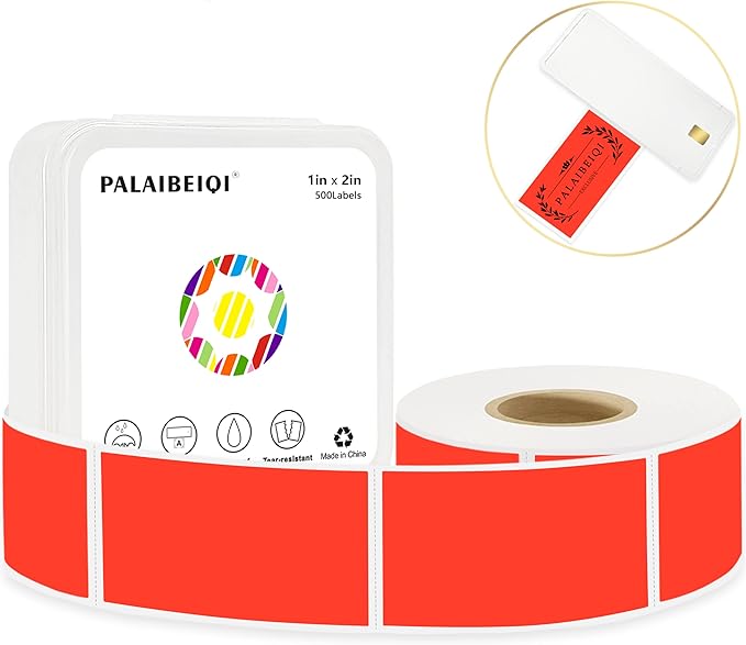 1x2 Inch Thermal Labels, Waterproof Removable Blank Stickers by Palaibeiqi