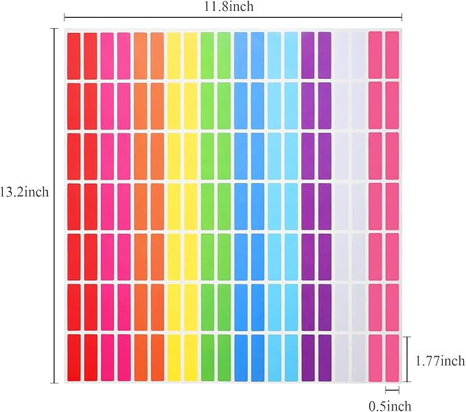 Tallew 2800Pieces 10 Color Coding Labels Rectangle Colored Stickers Assorted - Image 2