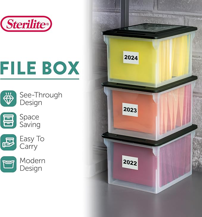 Sterilite 8 Pack File Box Organizer Storage Tote - Image 3