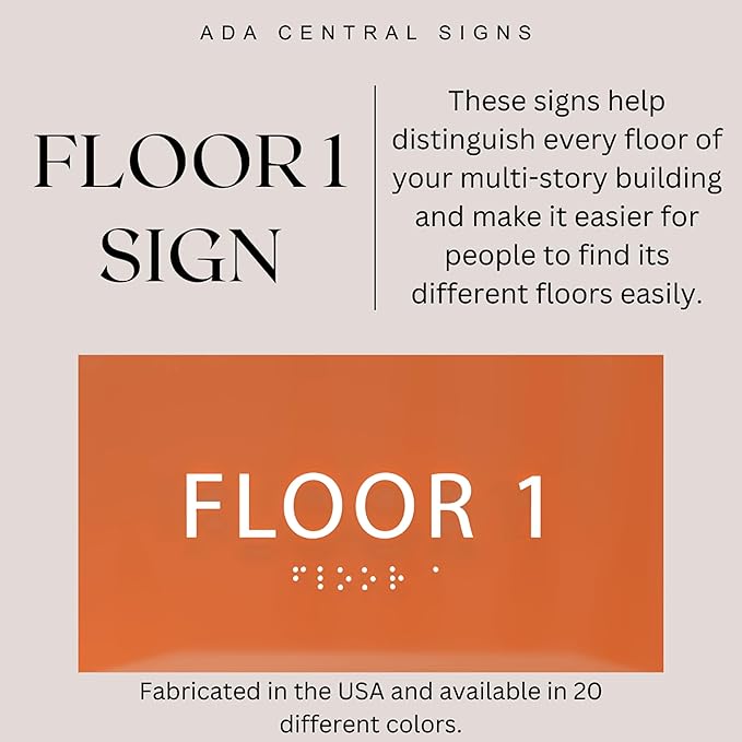 6" X4" Floor 1 Sign - Image 6