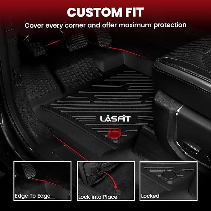 LASFIT Floor Mats for Ford F250 F350 F450 2017-2026 Crew Cab Front Bucket Seat - Image 3