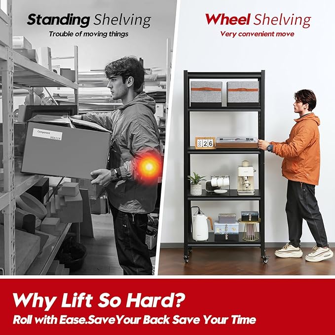 Kitchen Shelving with Lockable Wheels - Image 5