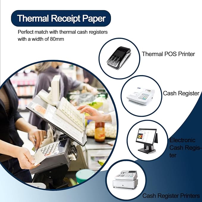 MFLABEL 3-1/8" x 119' Thermal Receipt Papers Rolls - Image 5