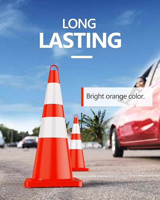 BATTIFE 10 Pack Traffic Safety Cones 28 Inches - Image 7