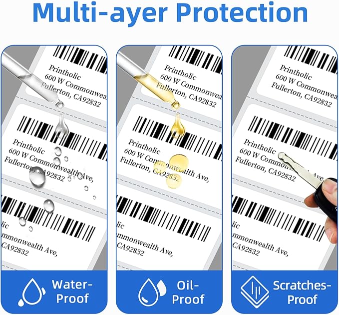 12 Rolls 2.25" x 1.25" Direct Thermal Labels, Perforated Barcode Address - Image 5